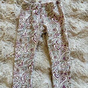 Rylee + Cru Heart and Star Patterned Leggings - Cream and Brown